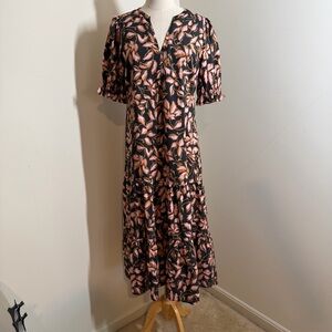 Rails Women’s Eliana Floral Print in Jasmine - SZ S- Ruffled Midi Dress